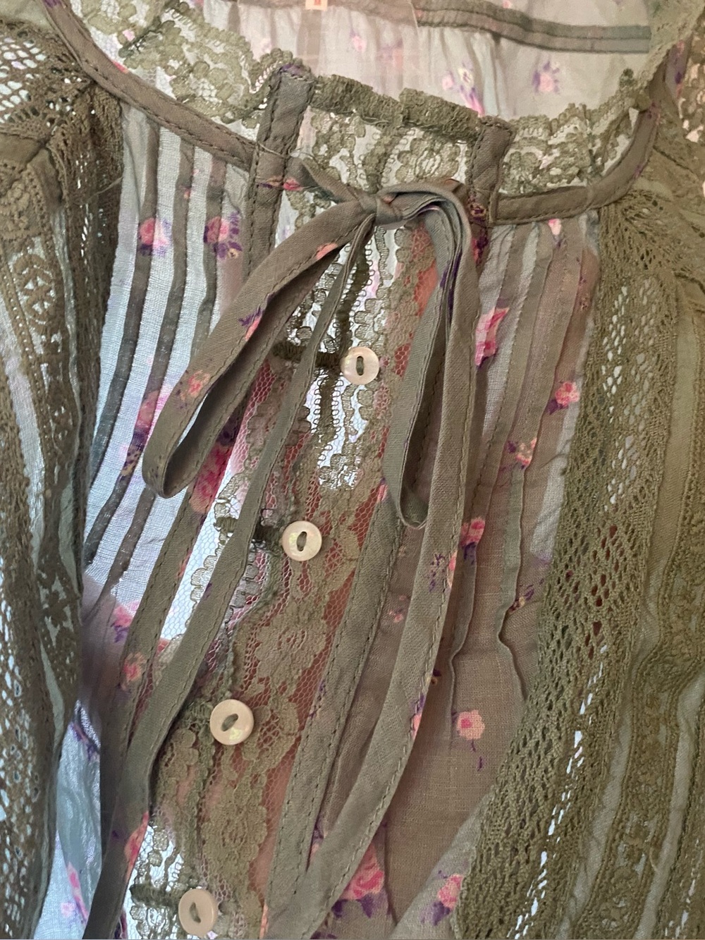 NWT | Free People Pale Green Blouse - Picture 3 of 5